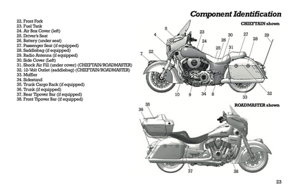 2015 Indian Motorcycle Chief Classic/Vintage/Chieftain/Roadmaster Owner's Manual | English