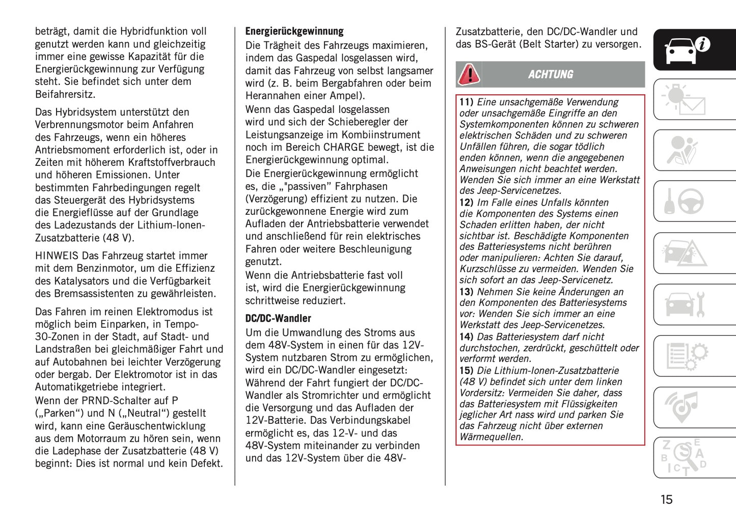 2025 Jeep Avenger Bedienungsanleitung | Deutsch