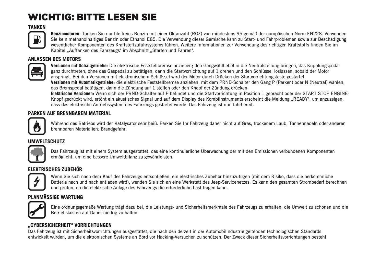 2025 Jeep Avenger Bedienungsanleitung | Deutsch