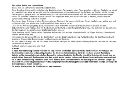 2024-2025 Jeep Compass Owner's Manual | German