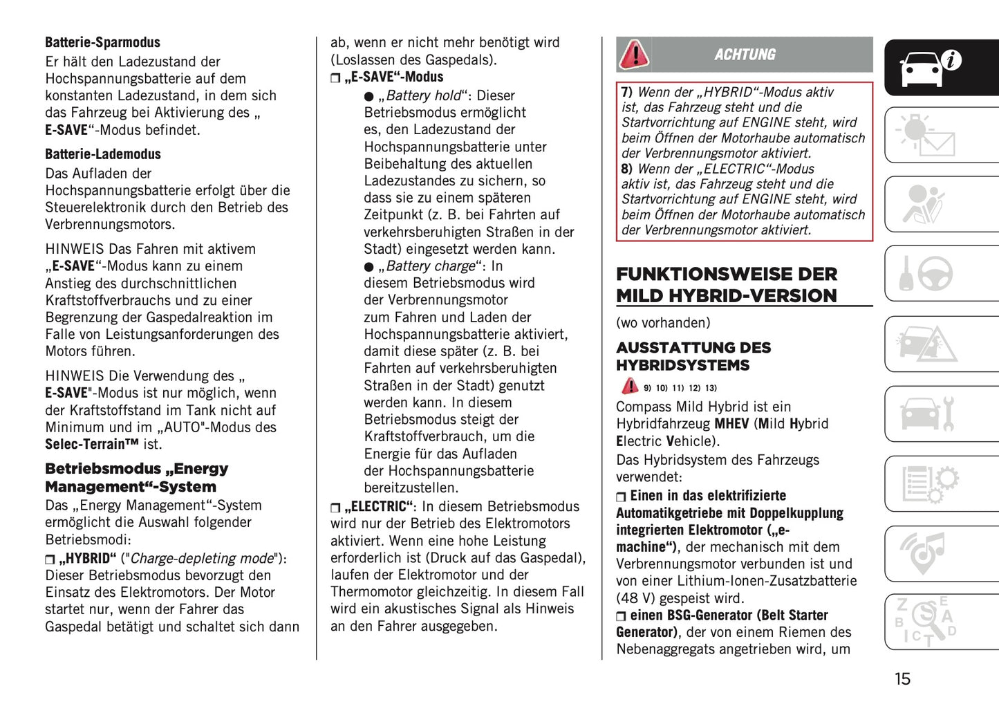 2024-2025 Jeep Compass Owner's Manual | German