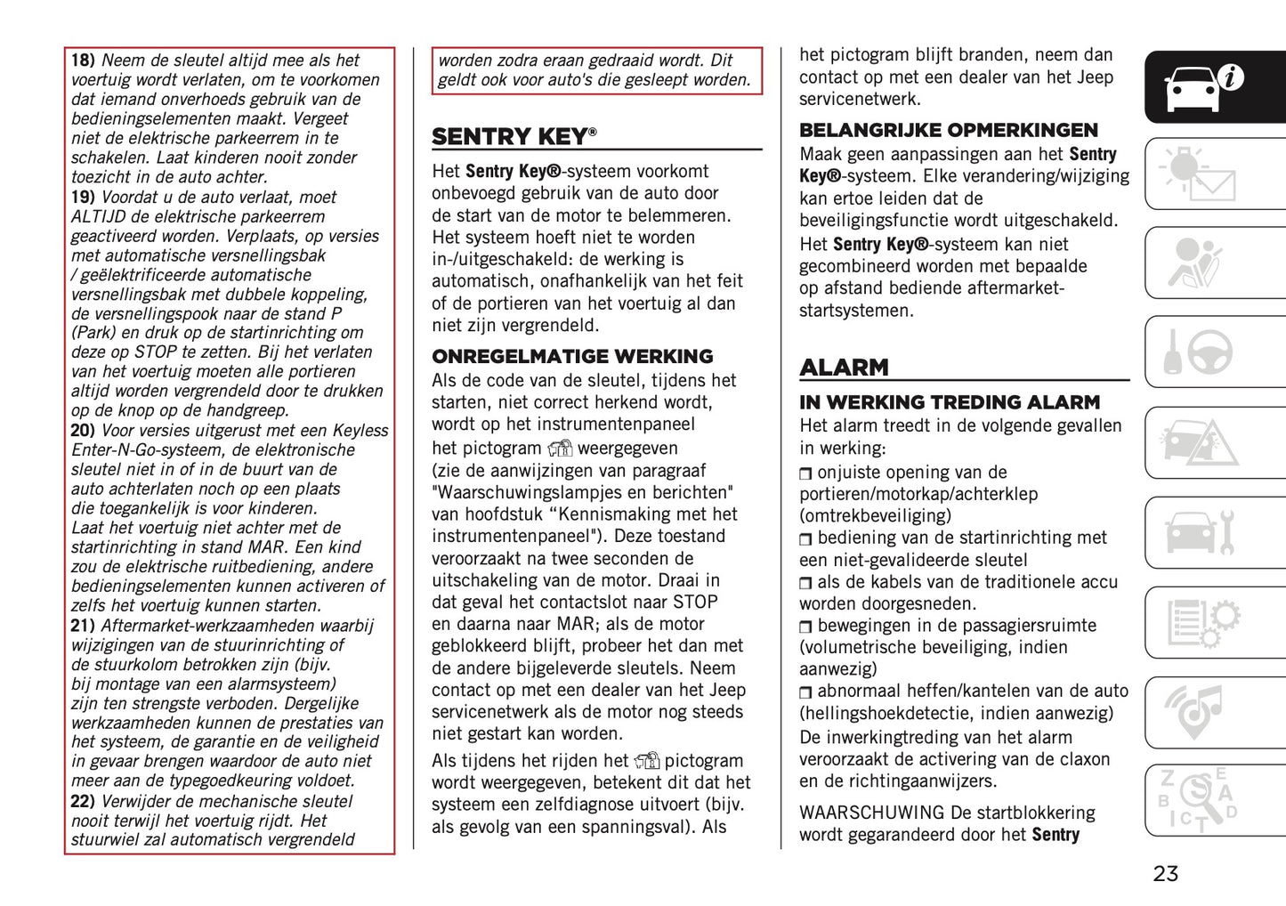 2022-2023 Jeep Renegade Owner's Manual | Dutch