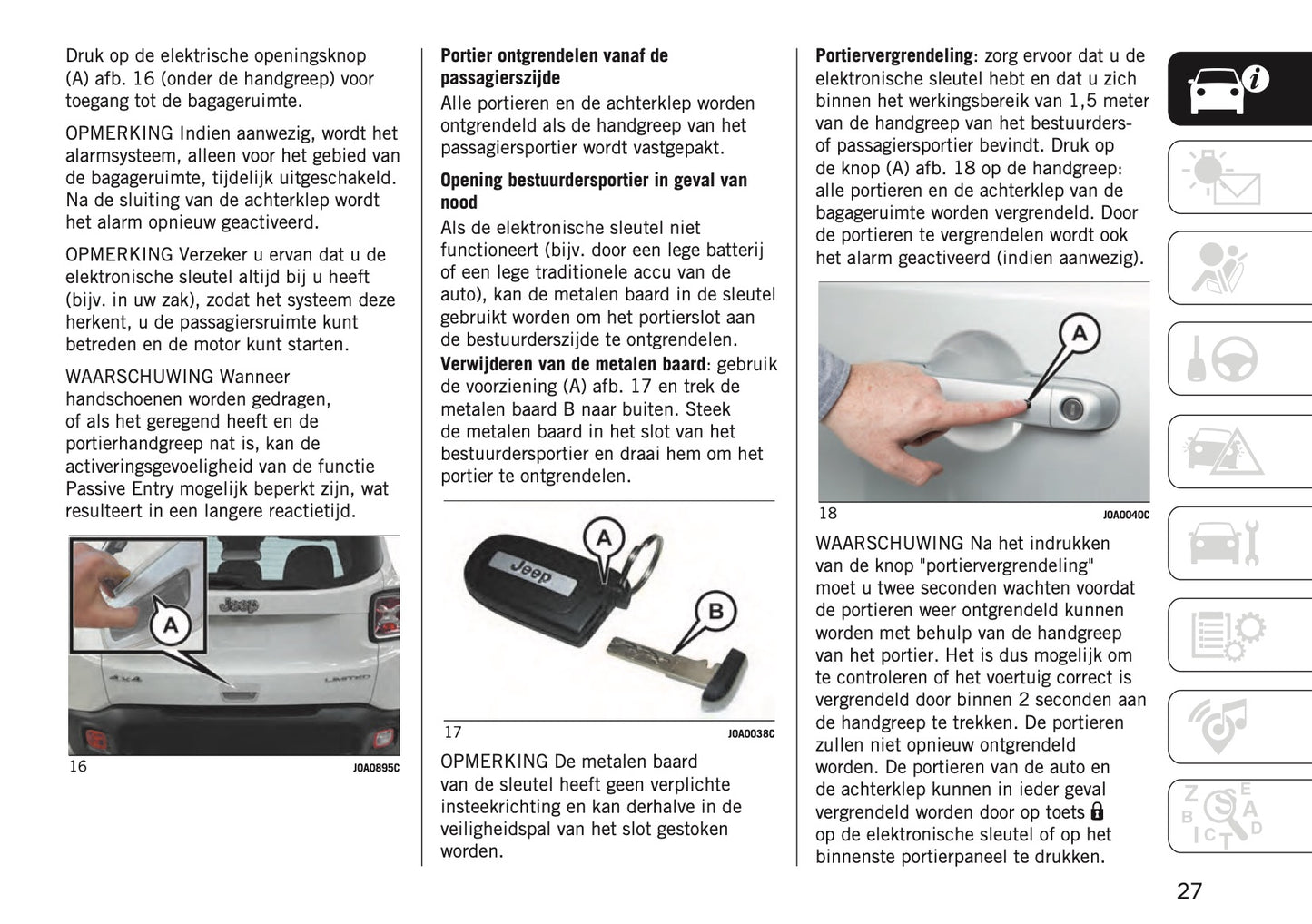 2022-2023 Jeep Renegade Owner's Manual | Dutch