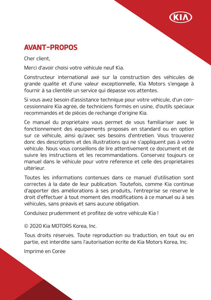 2021 Kia Stonic Owner's Manual | French