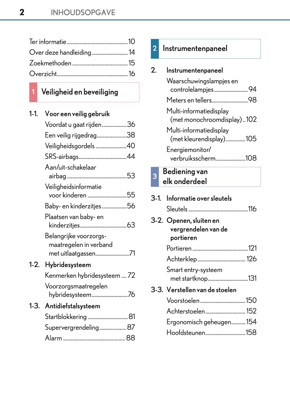 2016-2017 Lexus CT 200h Gebruikershandleiding | Nederlands