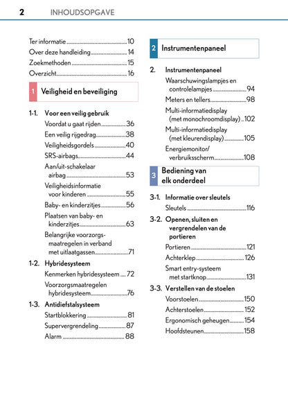 2016-2017 Lexus CT 200h Gebruikershandleiding | Nederlands