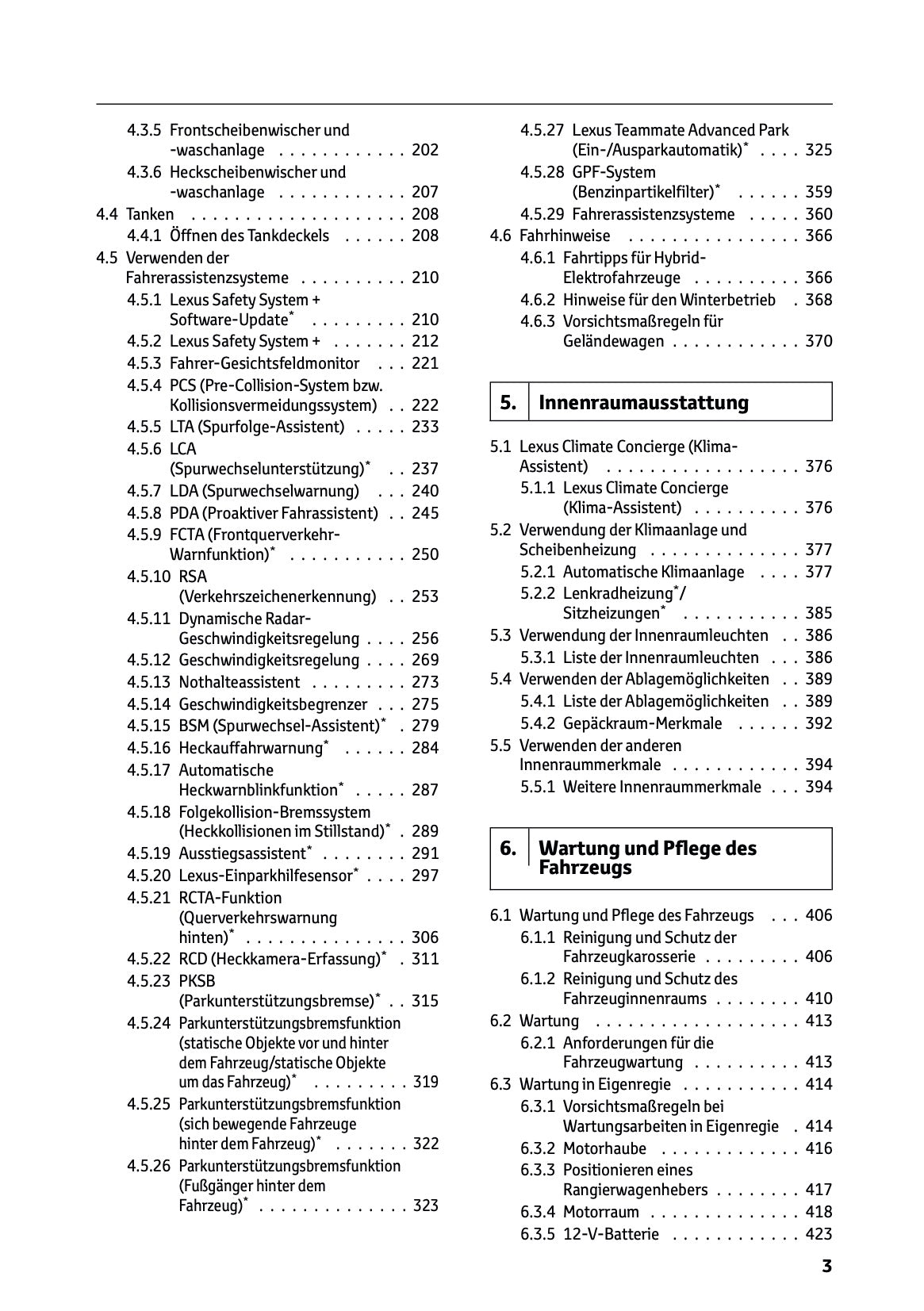 2025-2026 Lexus LBX Owner's Manual | German