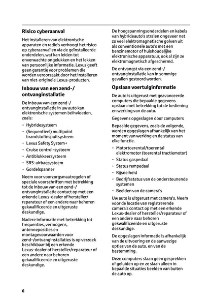 2024-2025 Lexus LBX Owner's Manual | Dutch