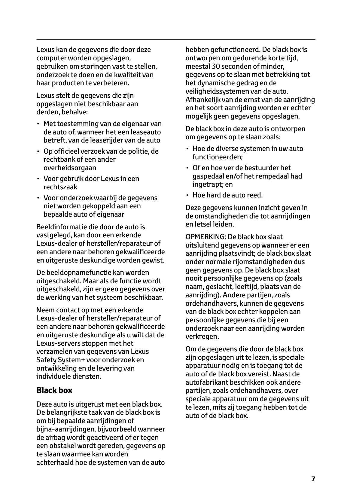 2025-2026 Lexus LBX Owner's Manual | Dutch