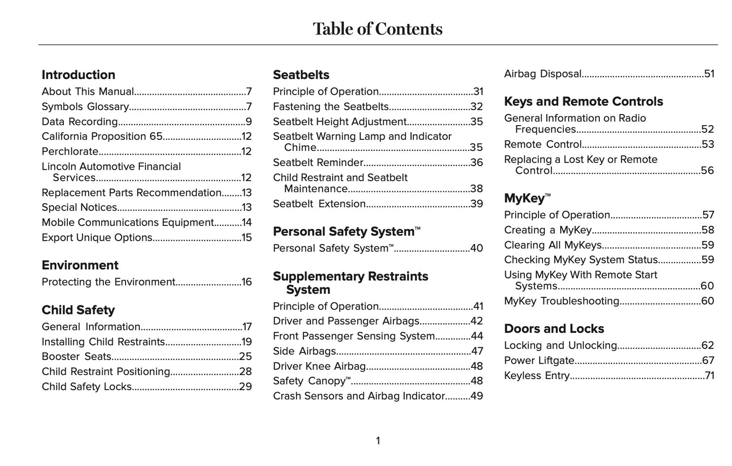 2017 Lincoln MKC Owner's Manual | English US