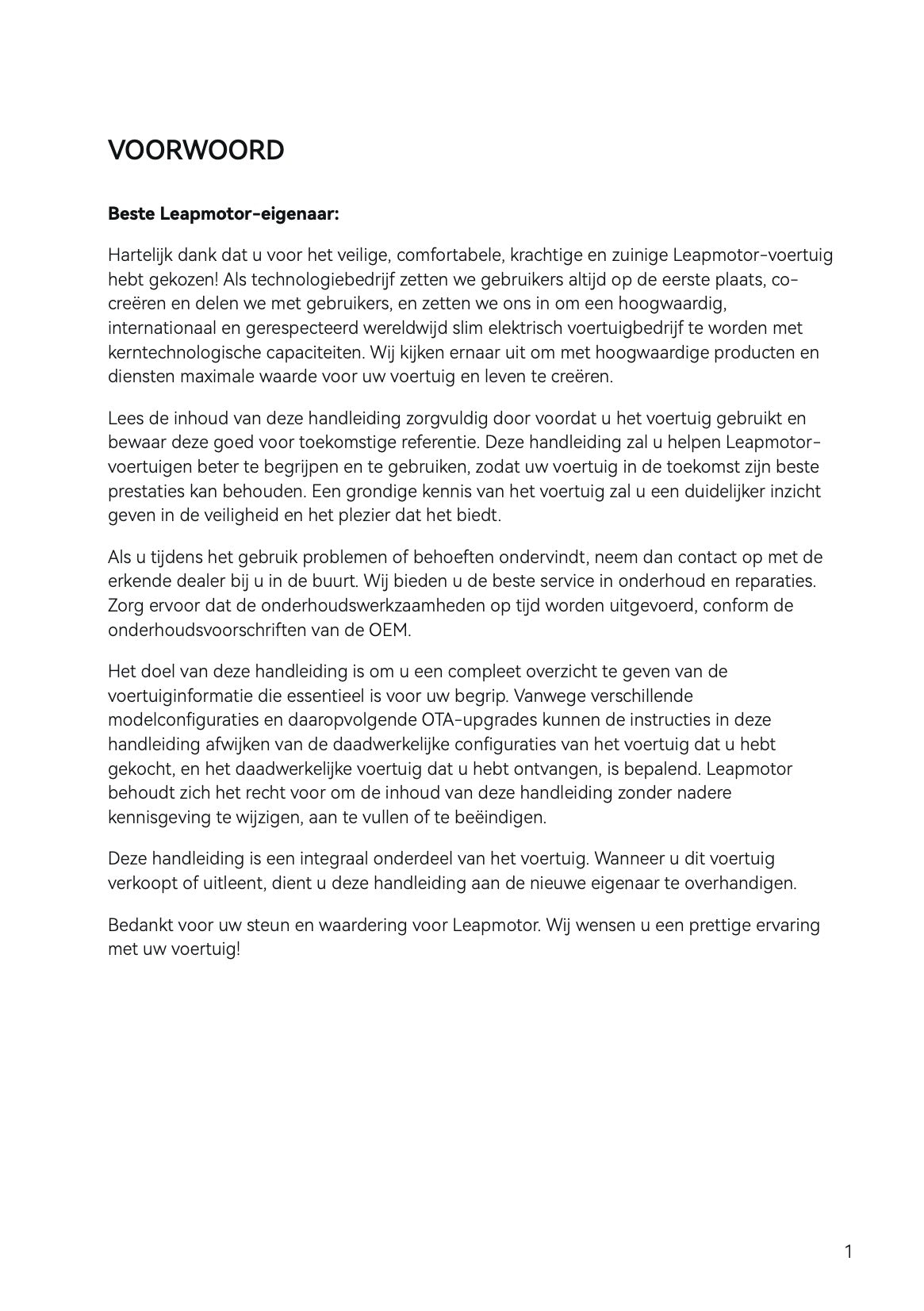 2025-2026 Leapmotor B10 Owner's Manual | Dutch