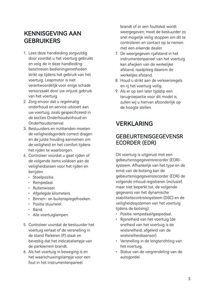 2025-2026 Leapmotor B10 Owner's Manual | Dutch
