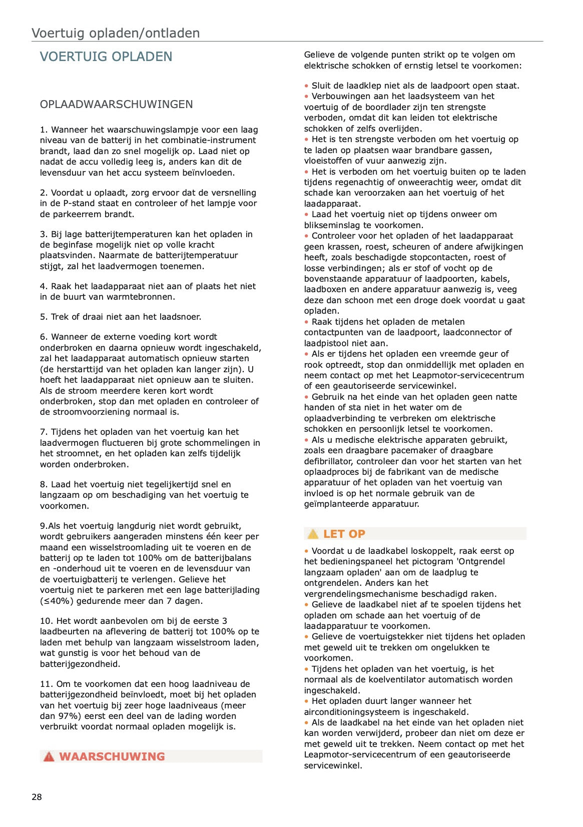 2025 Leapmotor C10 Owner's Manual | Dutch