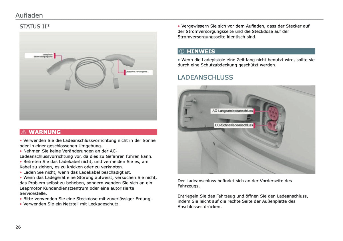 2025 Leapmotor T03 Bedienungsanleitung | Deutsch