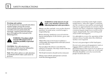 1993 Land Rover Range Rover Owner's Manual | English