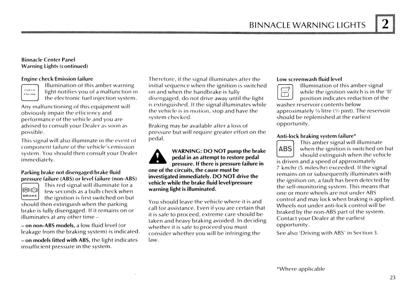 1993 Land Rover Range Rover Owner's Manual | English