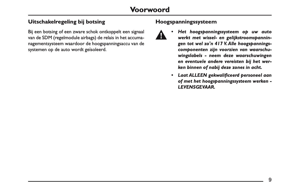 2022 MG Marvel R Owner's Manual | Dutch