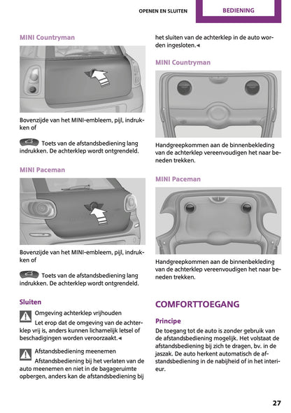 2013 Mini Countryman/Paceman Owner's Manual | Dutch