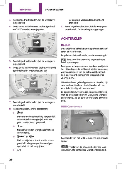 2015 Mini Countryman/Paceman Owner's Manual | Dutch