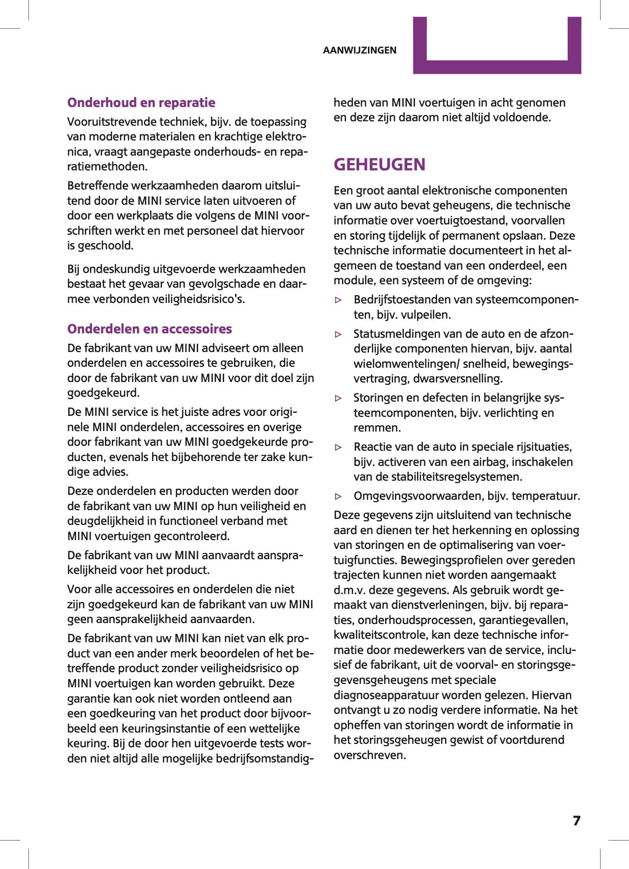 2015 Mini Countryman/Paceman Owner's Manual | Dutch