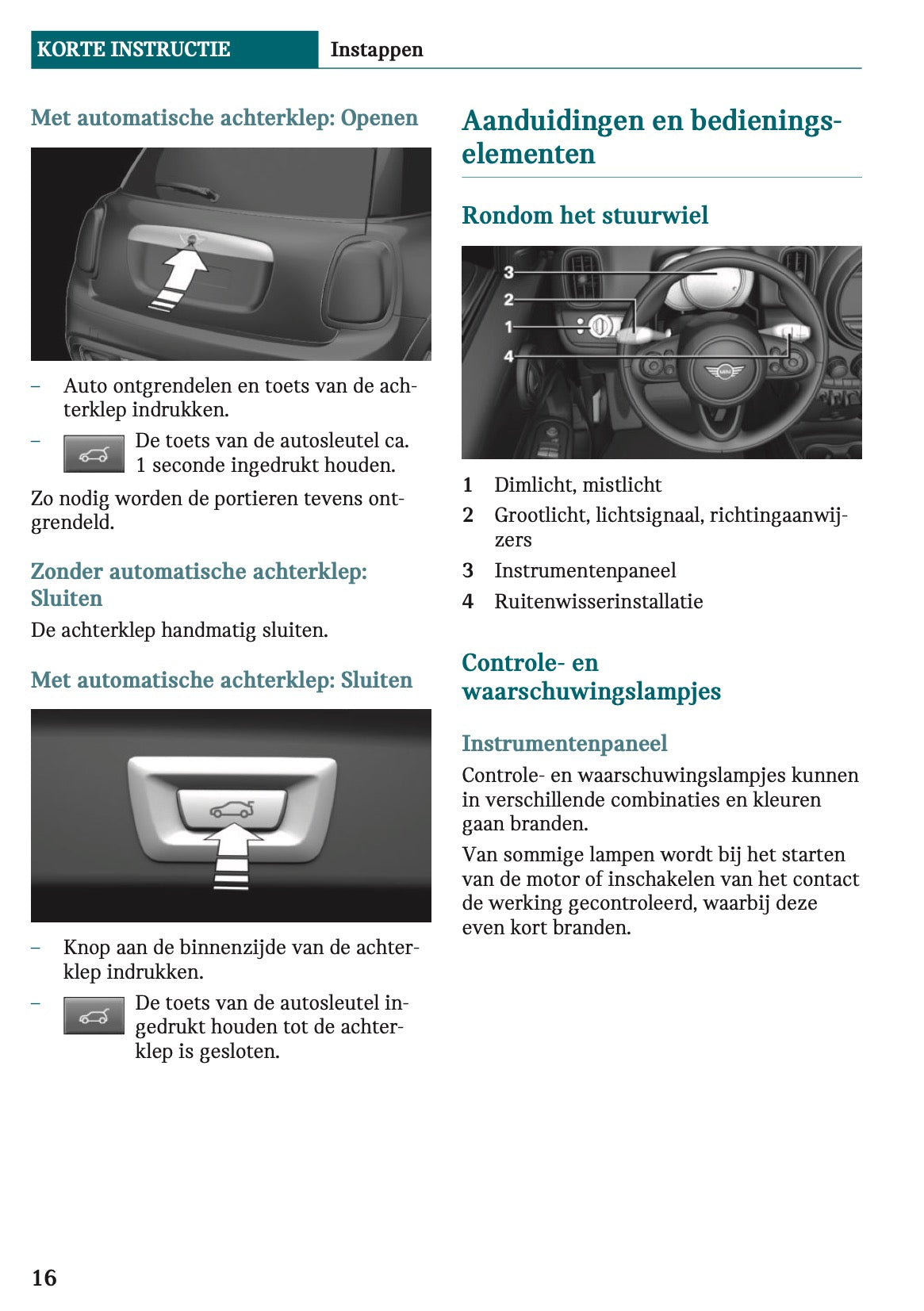 2020-2021 Mini Countryman Plug-in-Hybrid Owner's Manual | Dutch