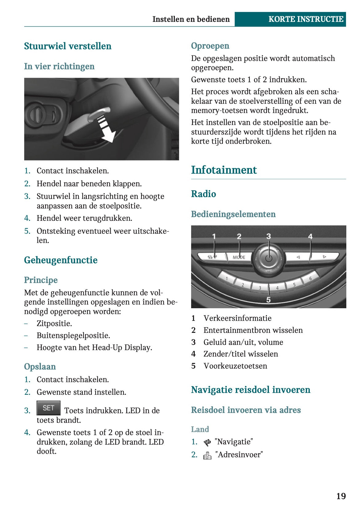 2020-2021 Mini Countryman Plug-in-Hybrid Owner's Manual | Dutch
