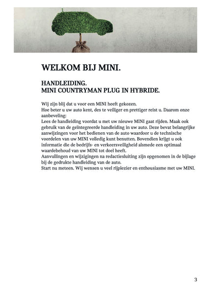 2020-2021 Mini Countryman Plug-in-Hybrid Owner's Manual | Dutch