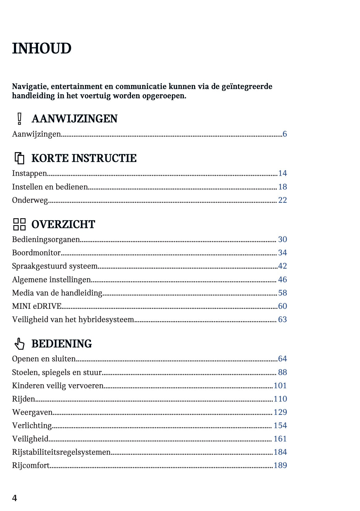 2020-2021 Mini Countryman Plug-in-Hybrid Owner's Manual | Dutch