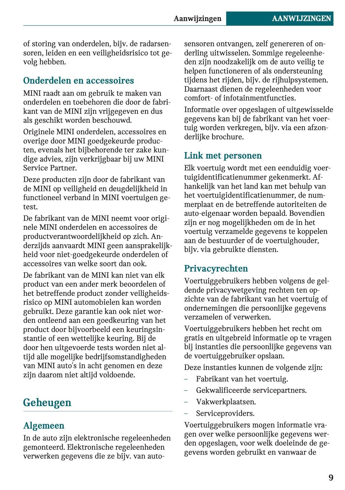 2020-2021 Mini Countryman Plug-in-Hybrid Owner's Manual | Dutch