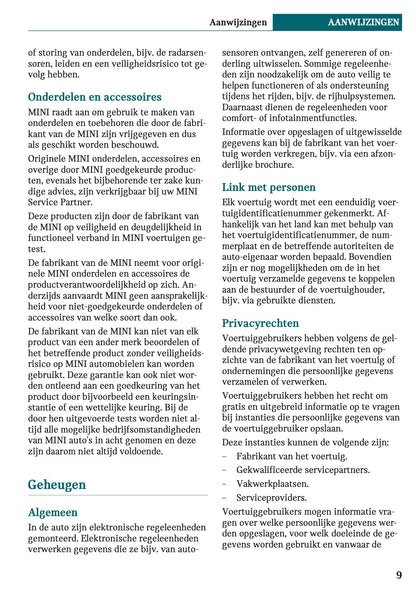 2020-2021 Mini Countryman Plug-in-Hybrid Owner's Manual | Dutch