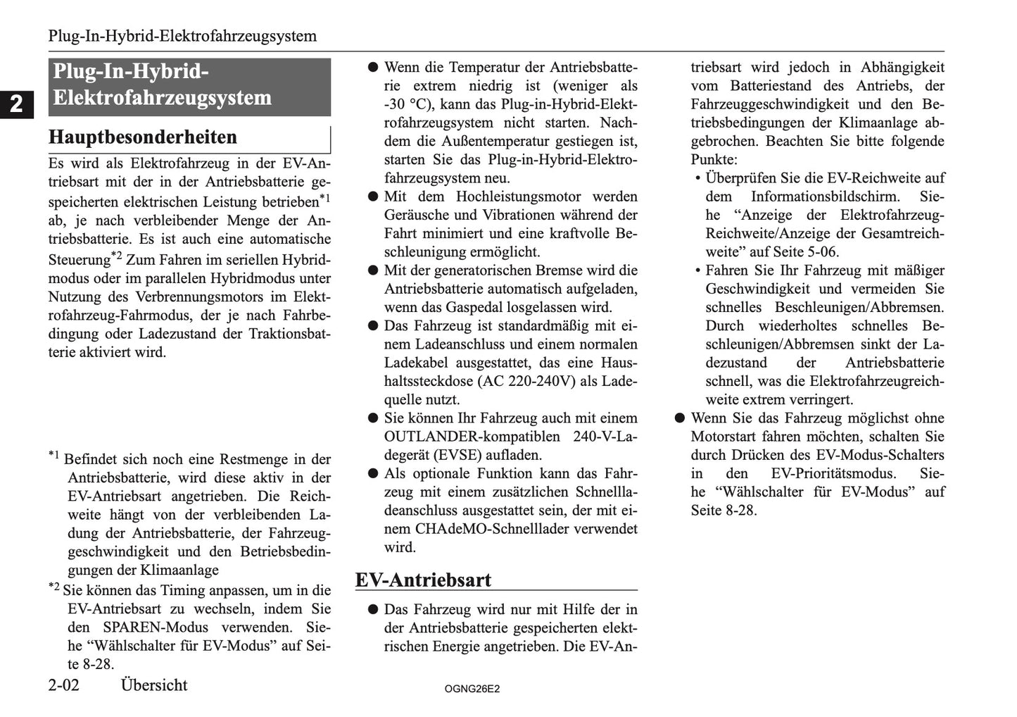 2026 Mitsubishi Outlander PHEV Bedienungsanleitung | Deutsch