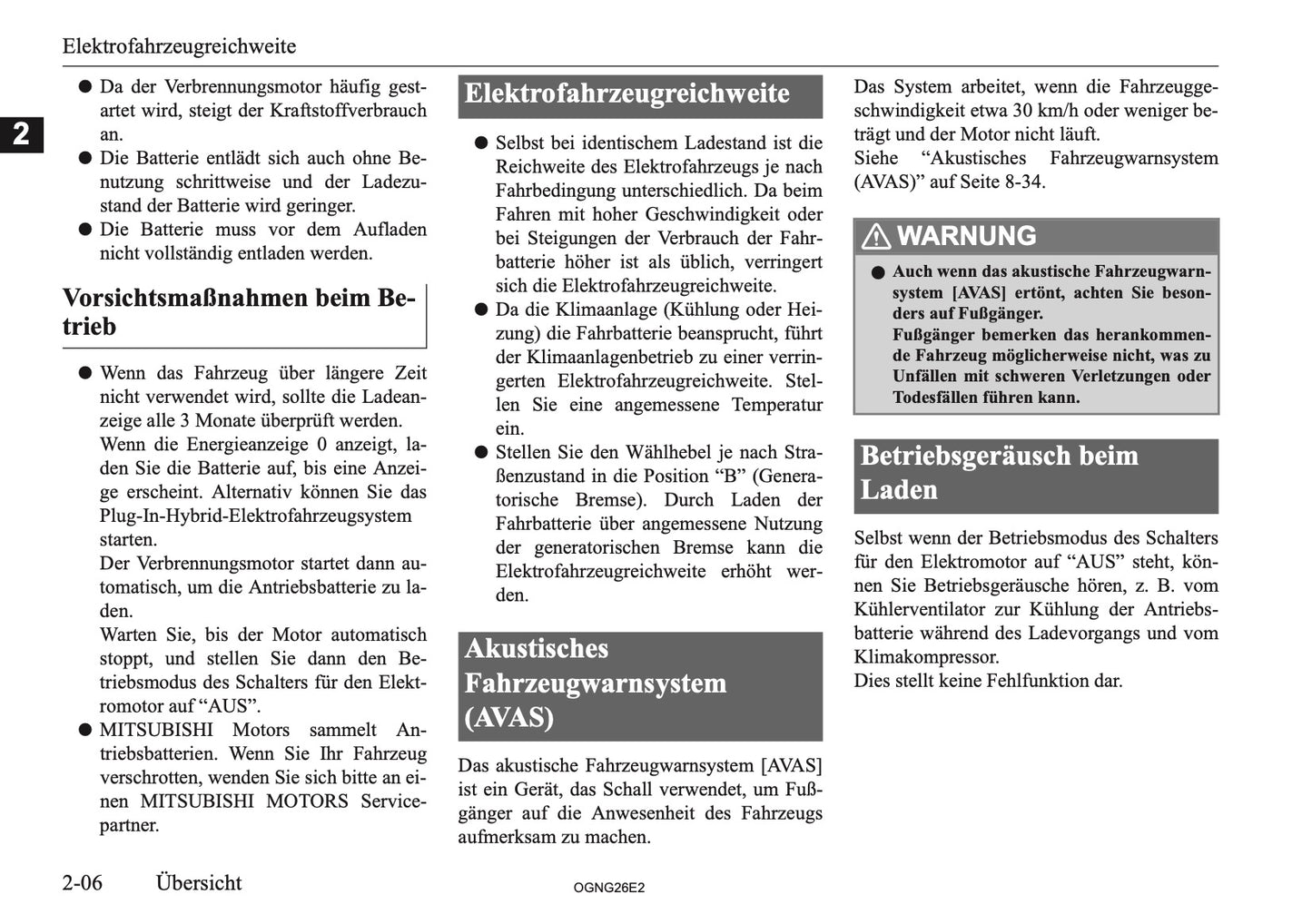 2026 Mitsubishi Outlander PHEV Bedienungsanleitung | Deutsch