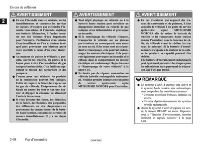 2026 Mitsubishi Outlander PHEV Owner's Manual | French