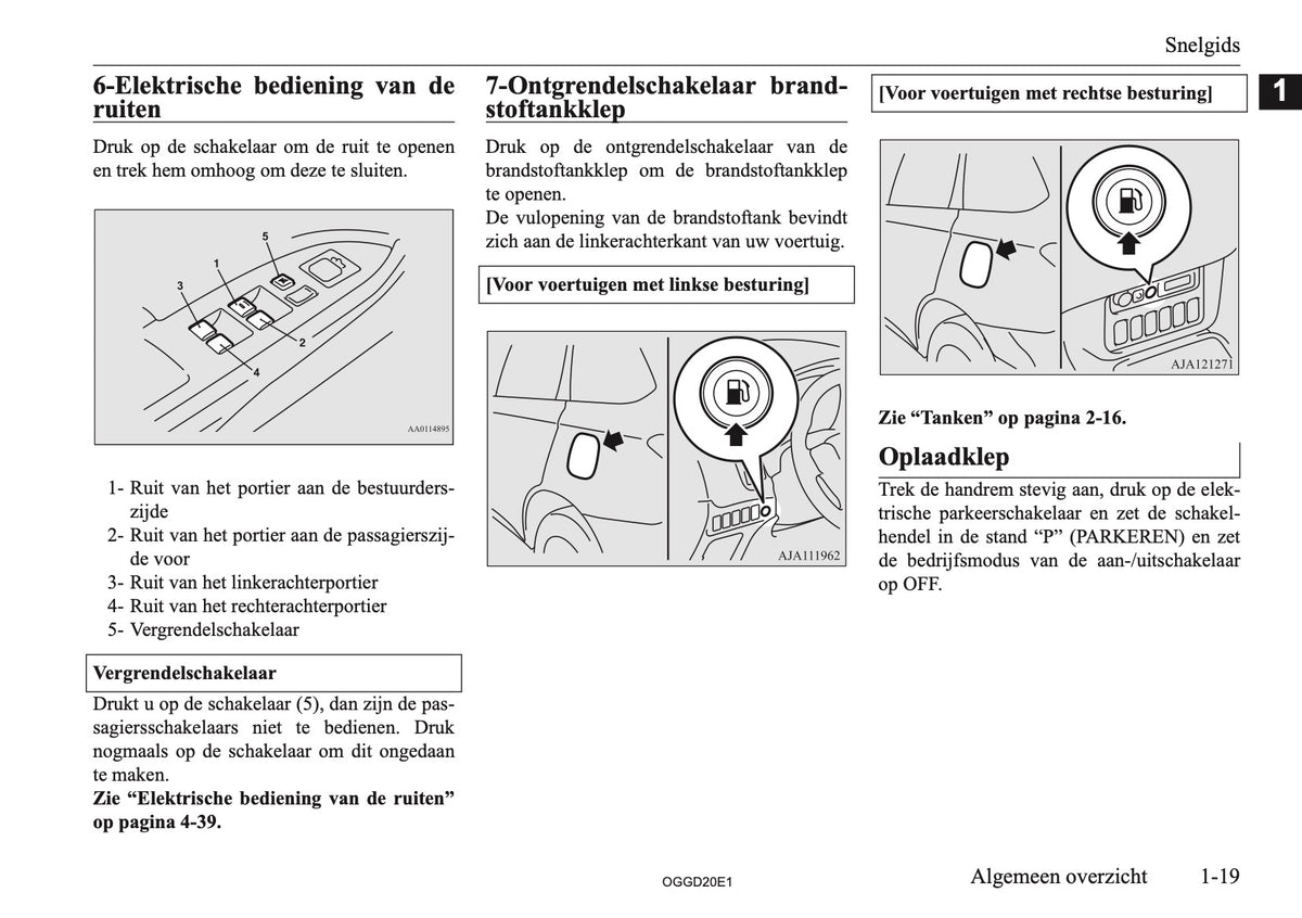 2020-2021 Mitsubishi Outlander PHEV Owner's Manual | Dutch