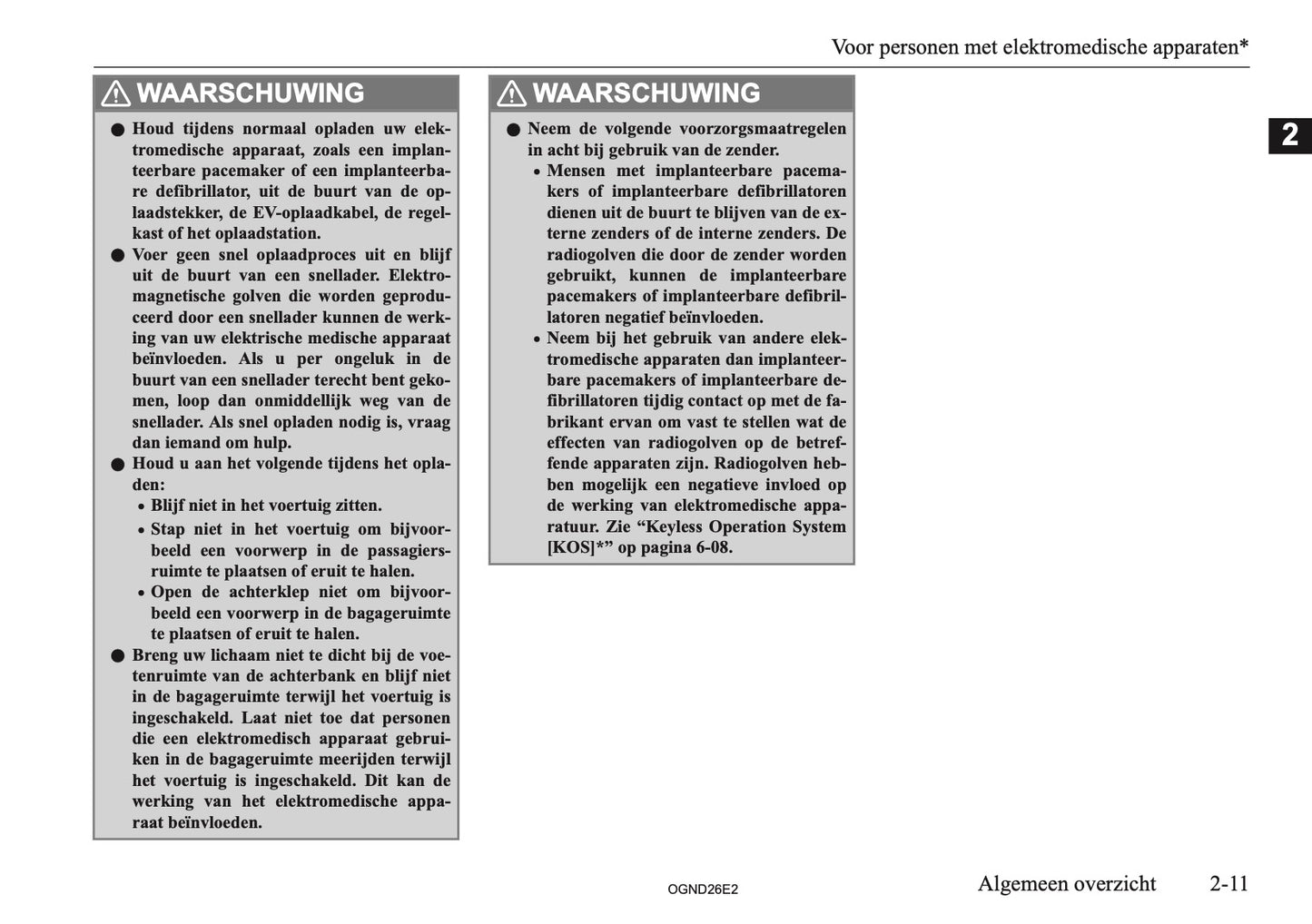 2026 Mitsubishi Outlander PHEV Owner's Manual | Dutch