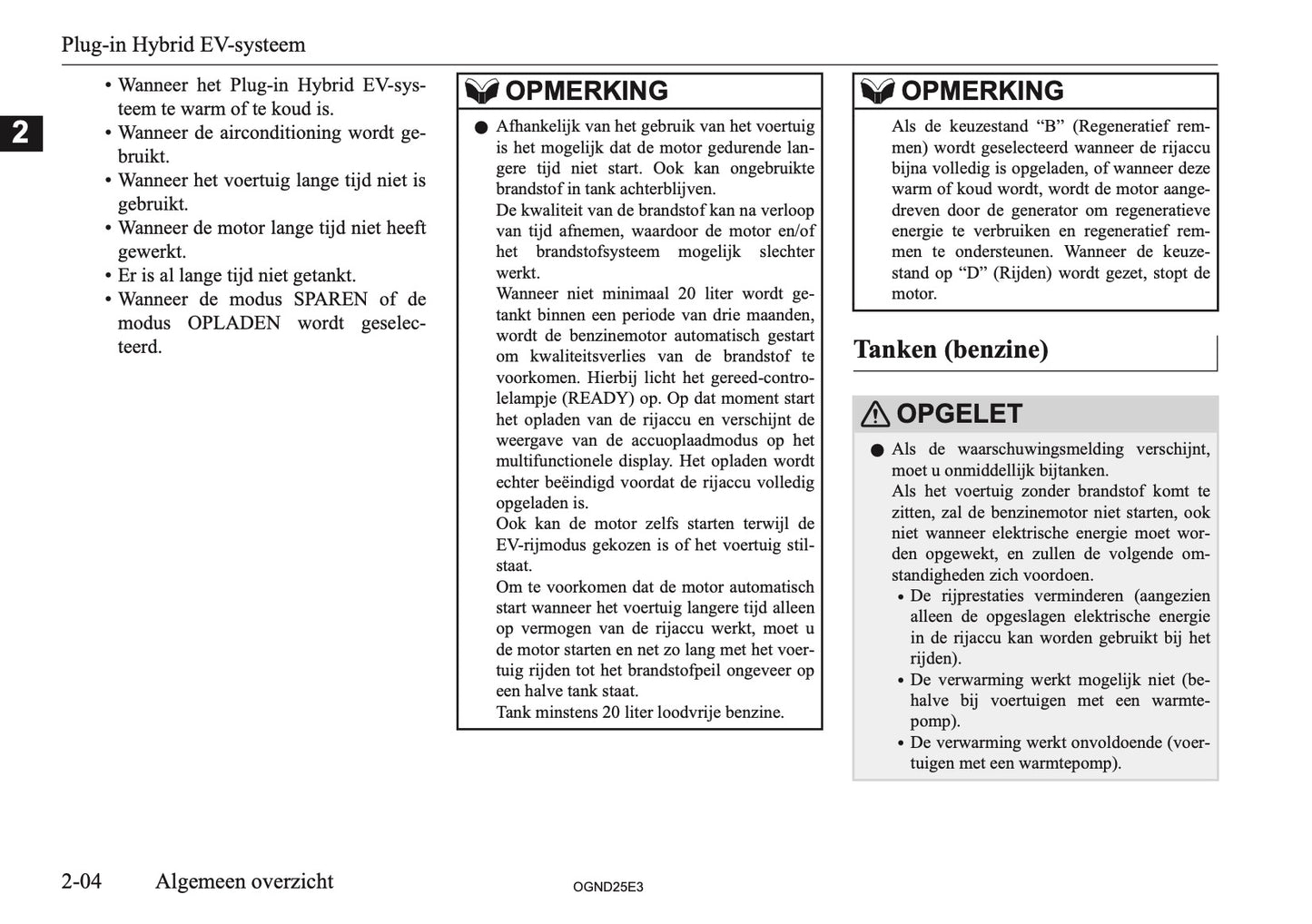2025 Mitsubishi Outlander PHEV Owner's Manual | Dutch