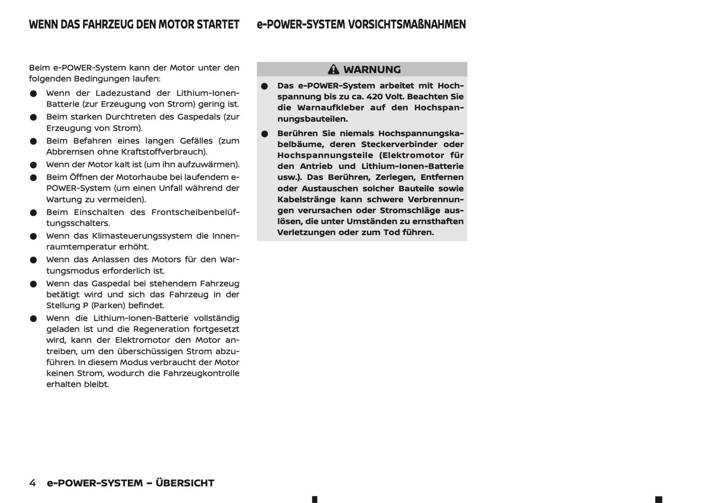 2025-2026 Nissan Qashqai e-Power Bedienungsanleitung | Deutsch