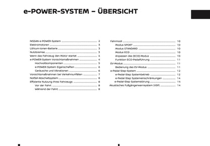 2025-2026 Nissan Qashqai e-Power Bedienungsanleitung | Deutsch