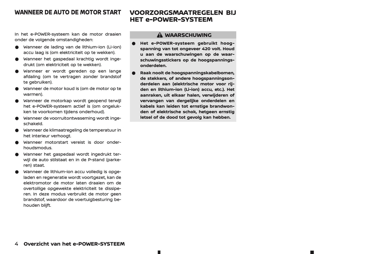 2026 Nissan Qashqai e-Power Owner's Manual | Dutch