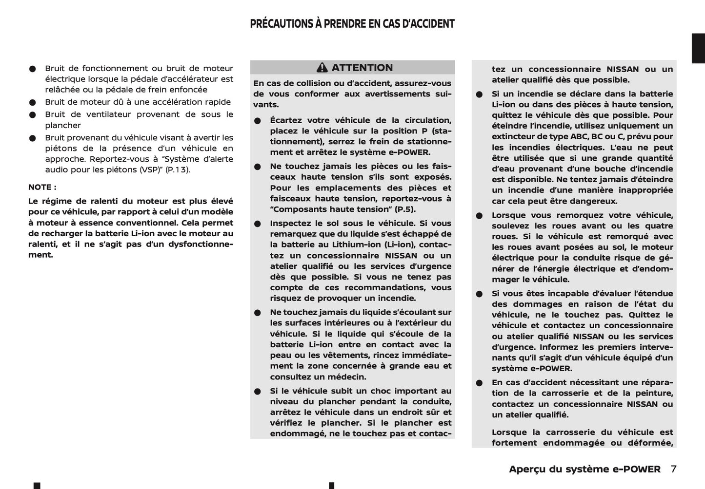 2024-2025 Nissan X-Trail e-Power Owner's Manual | French