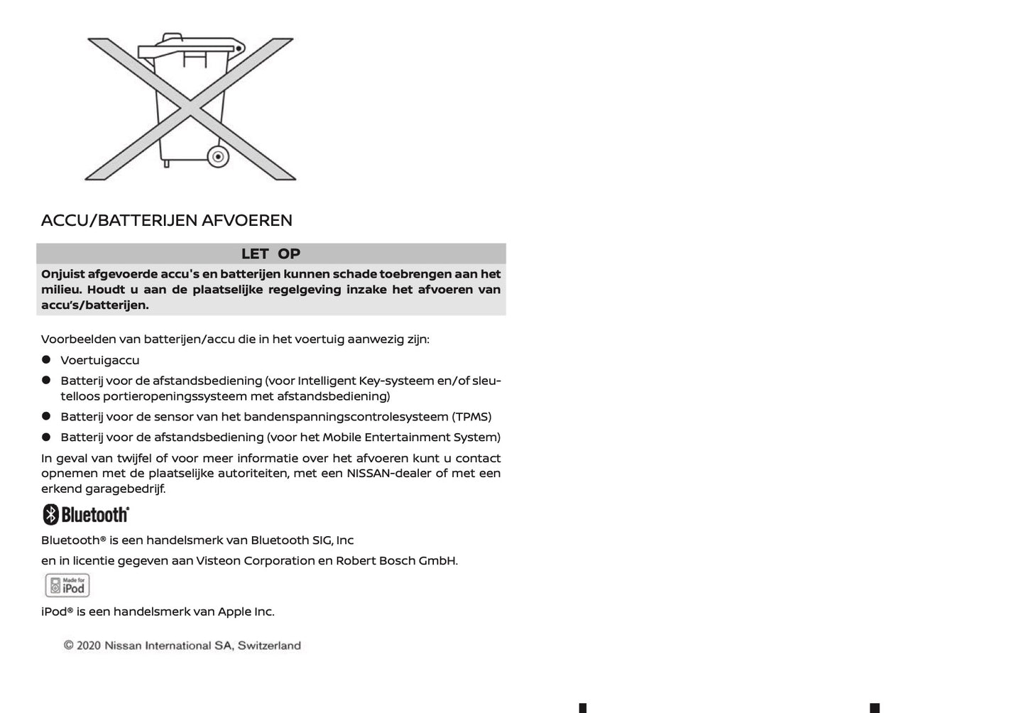 2020-2021 Nissan X-Trail Owner's Manual | Dutch