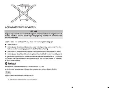 2020-2021 Nissan X-Trail Owner's Manual | Dutch