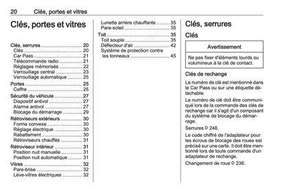 2016 Opel Cascada Owner's Manual | French