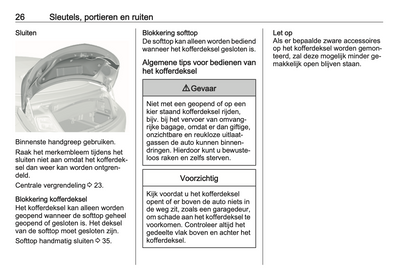 2016 Opel Cascada Owner's Manual | Dutch