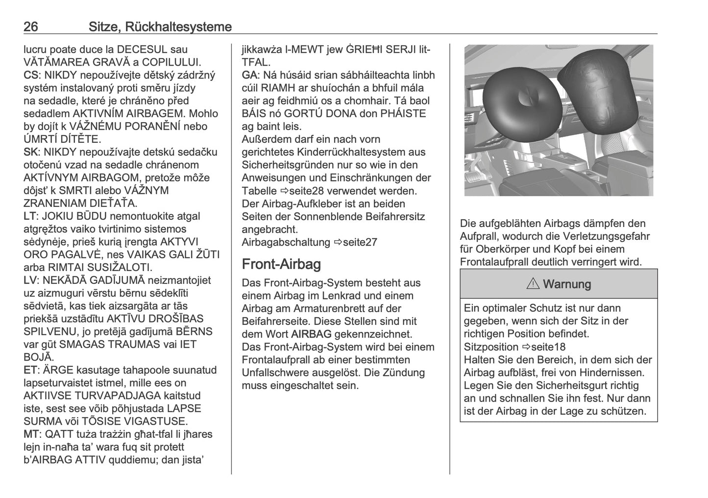 2025 Opel Frontera Bedienungsanleitung | Deutsch