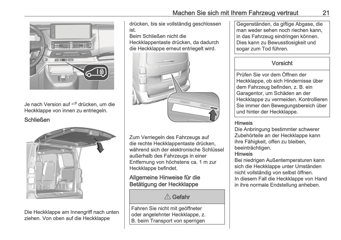 2025-2026 Opel Vivaro Owner's Manual | German