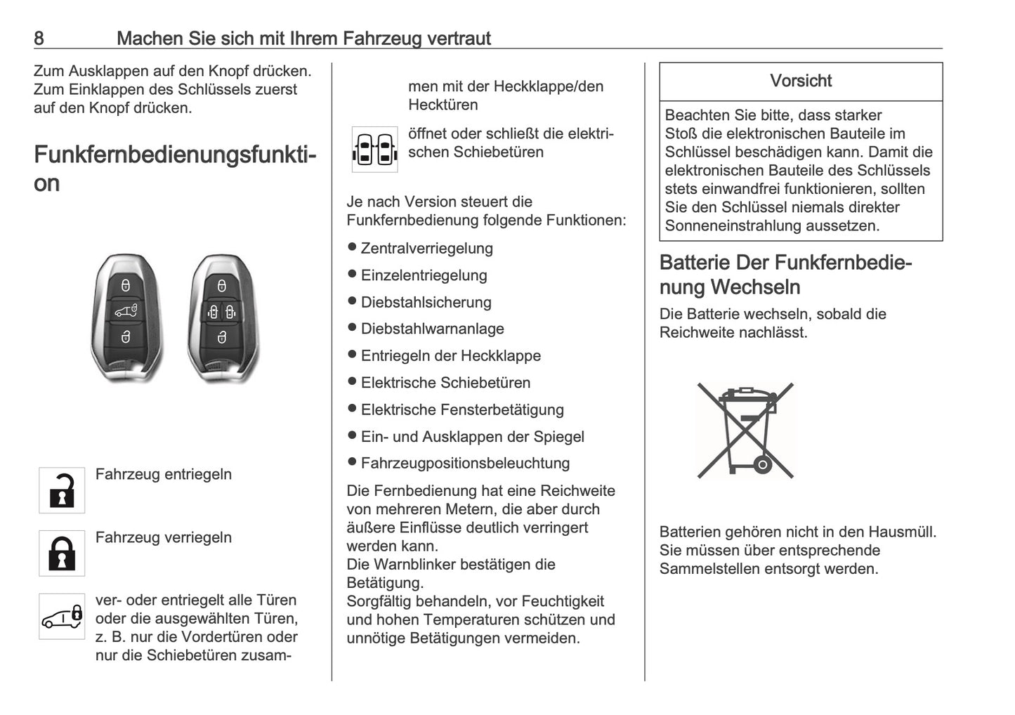 2025-2026 Opel Vivaro Owner's Manual | German
