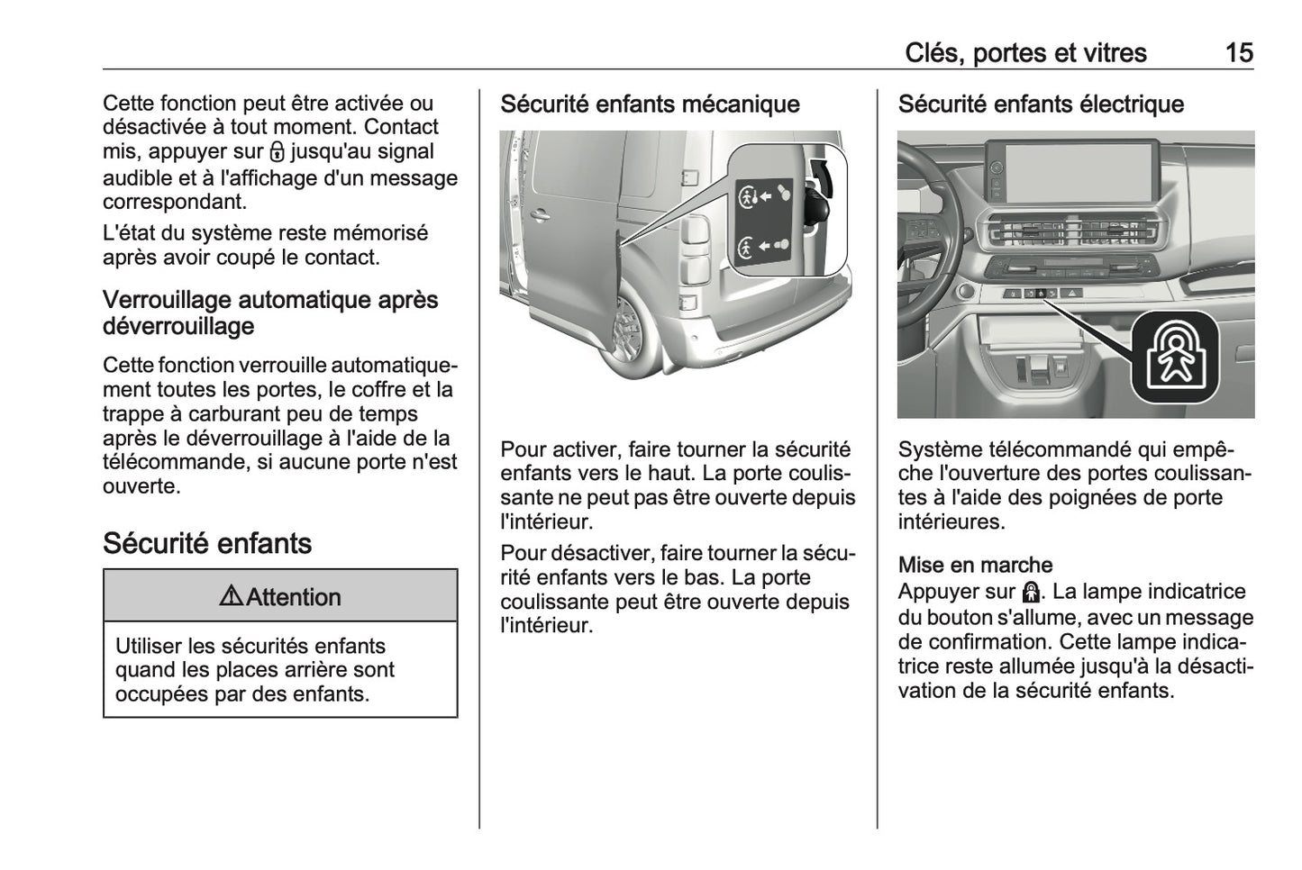 2023-2024 Opel Vivaro Owner's Manual | French