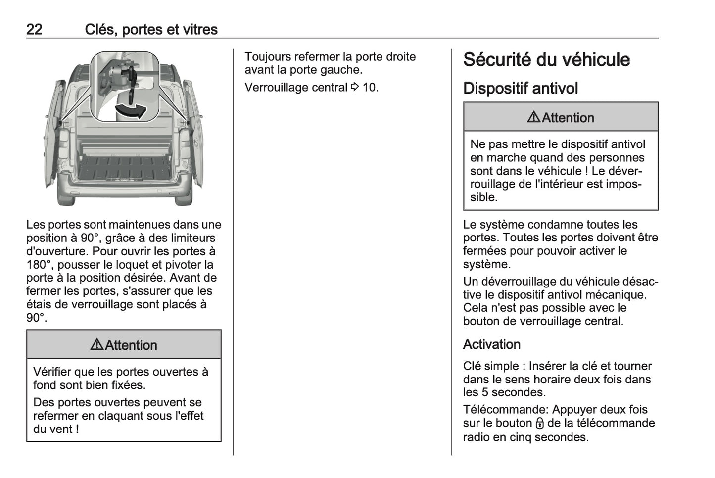 2023-2024 Opel Vivaro Owner's Manual | French