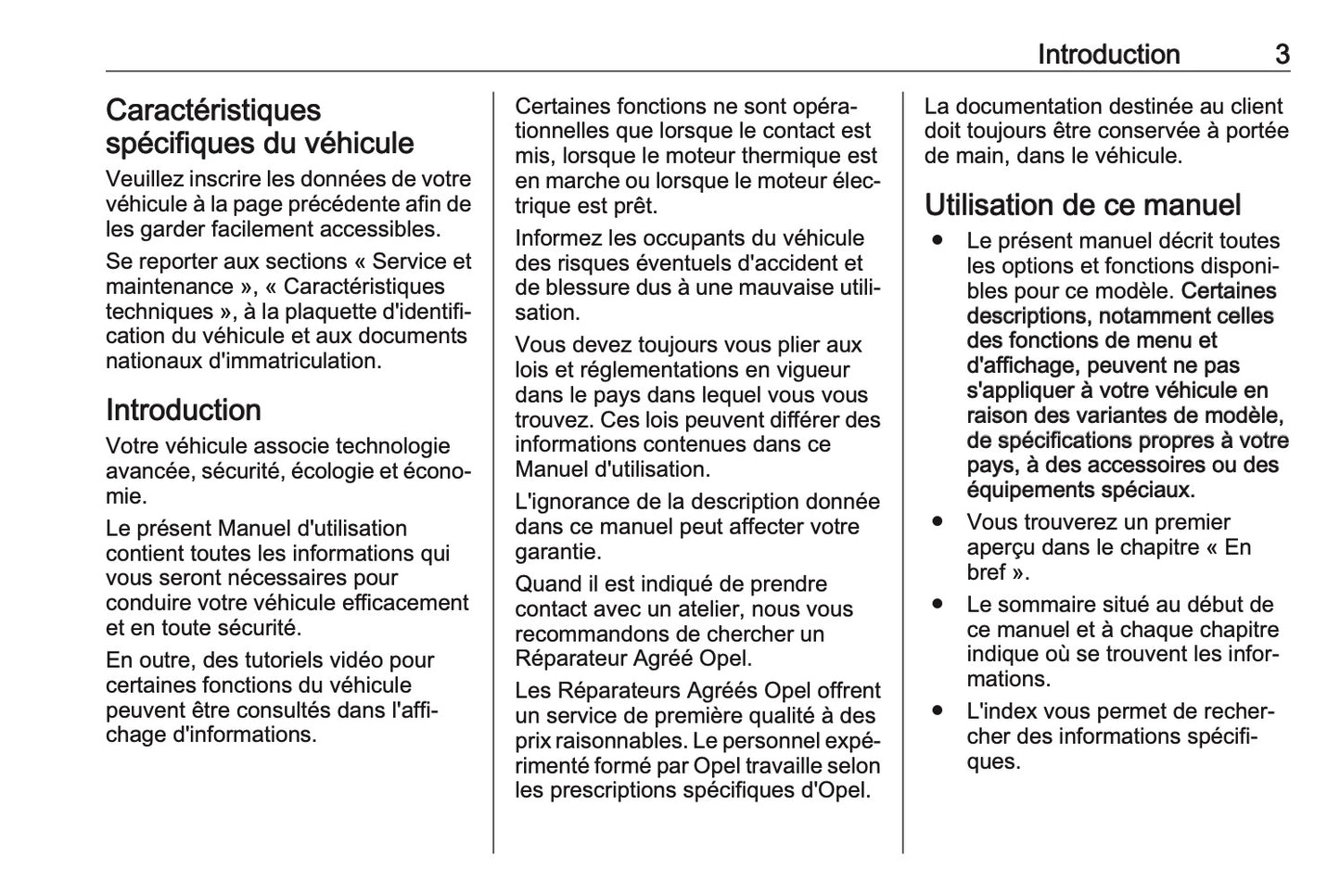 2023-2024 Opel Vivaro Owner's Manual | French